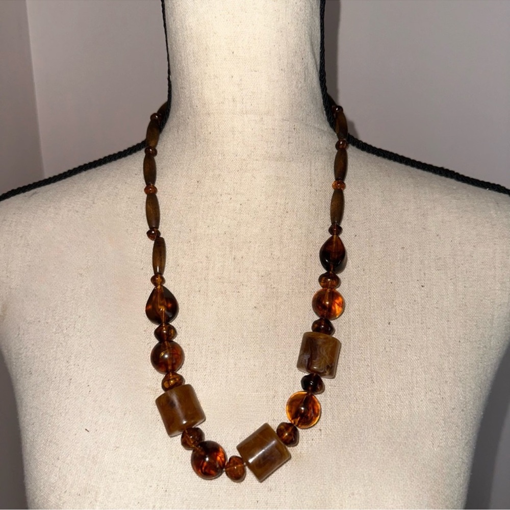 Elegant Brown Beaded Necklace